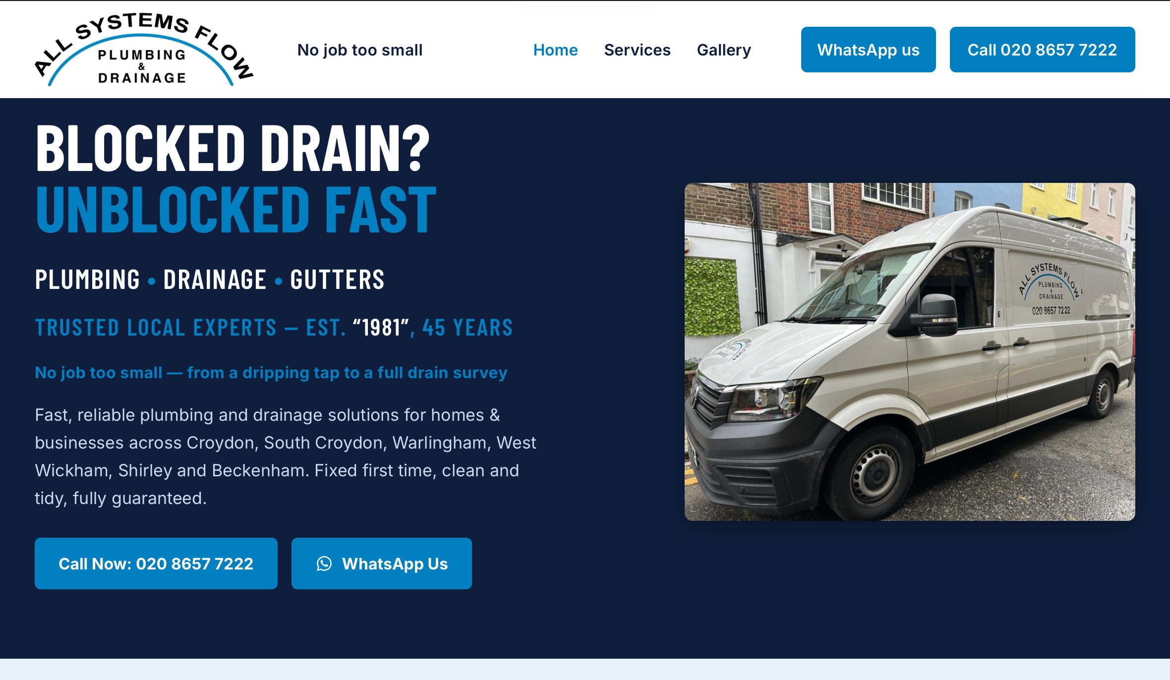 All Systems Flow plumbing website